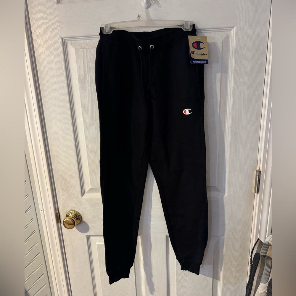 Champion Black Athletic Sweatpants with Tapered Leg